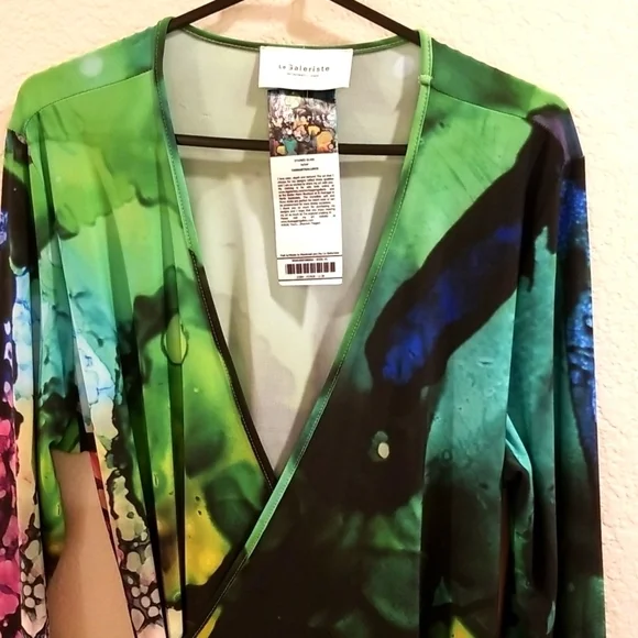Rare wrap dress, size XLarge,Le Galeriste,NWT wearable art. - Picture 4 of 8